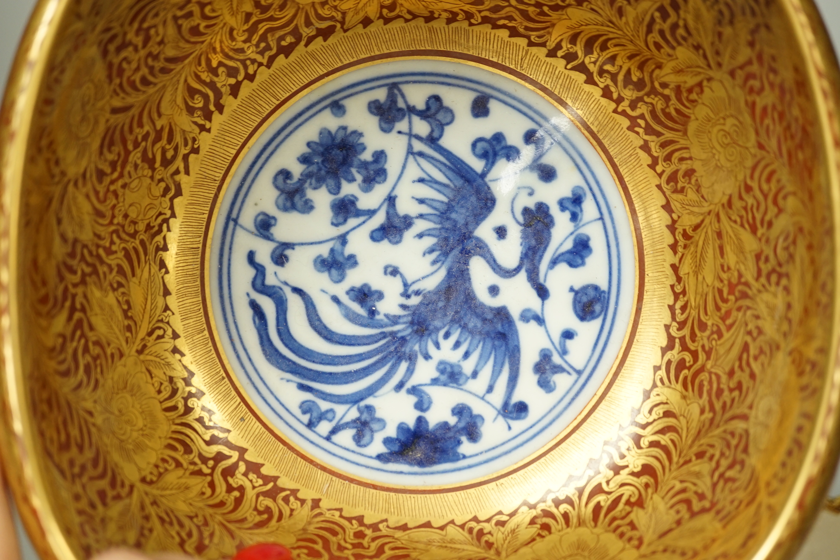 Japanese ceramics comprising pair of cats, satsuma bowl and a gilded example, the largest 17cm wide
